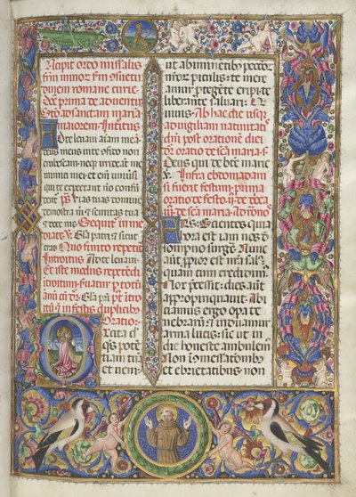 Missale: Fol. 9: Ordo Missalis volledige randen, 1469 door Bartolomeo Caporali