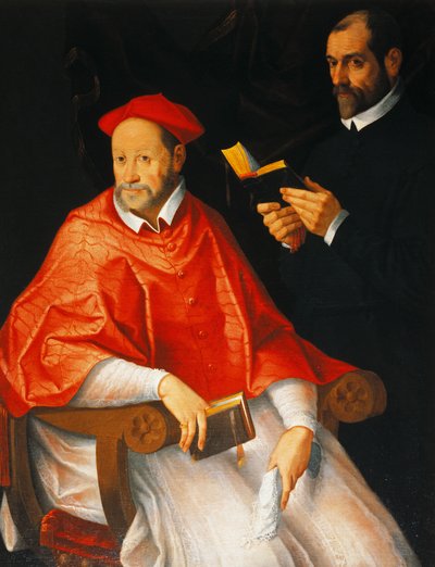 Portret van een kardinaal en een priester door Bartolomeo Cesi