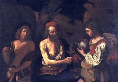 Lot en zijn dochters door Bartolomeo Manfredi