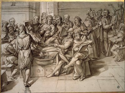 Anatomische les gegeven door Michelangelo Buonarroti, ook bekend als Michelangelo door Bartolomeo Passarotti