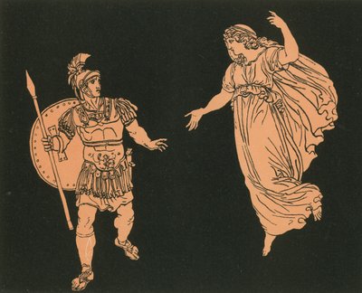 Aeneas en de schim van Creusa door Bartolomeo Pinelli