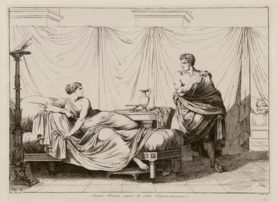 Verkrachting van Lucretia door Sextus Tarquinius (ets) door Bartolomeo Pinelli