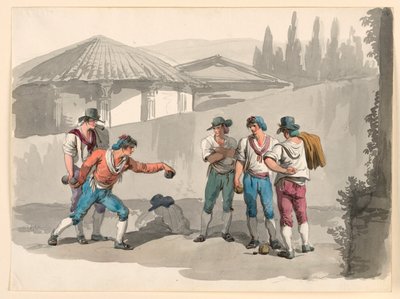 Het Bocciaspel door Bartolomeo Pinelli