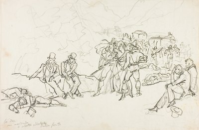 De postkoets overval door Bartolomeo Pinelli