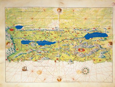 Heilig Land, Israël en Palestina, uit Atlas van de Wereld in drieëndertig Kaarten, door Battista Agnese door Battista Agnese