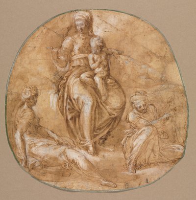 Maagd en Kind met St. Catharina van Alexandrië en Sint Anna (?) door Battista Franco