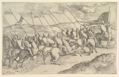 Een Gezelschap Ruiters door Battista Franco Veneziano