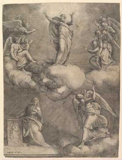 De annunciatie door Battista Franco Veneziano