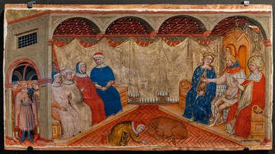 Dispuut van St. Sylvester met de rabbijnen van Rome in aanwezigheid van Constantijn en Helena door Battista da Vicenza