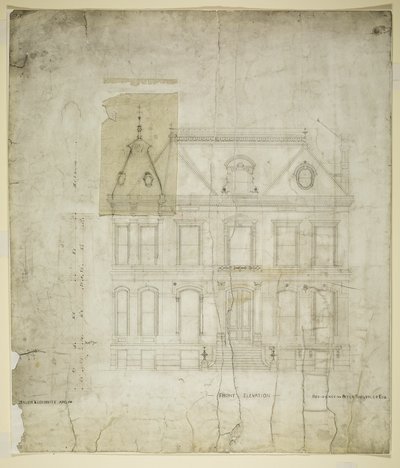 Peter Schuttler II Huis, Chicago, Illinois, Voorgevel door Bauer and Loebnitz