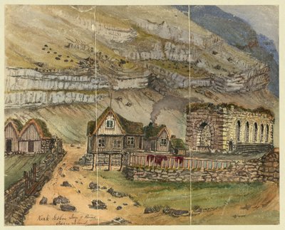 Kirk G boe Inn en ruïnes Faeröer Eilanden door Bayard Taylor