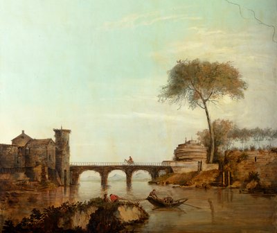 Tweede achterkamer achteraan, vergaderzaal, muurschilderingen met landelijke scènes in klassieke stijl, waarschijnlijk rond 1810, scène 2 door Belgian School