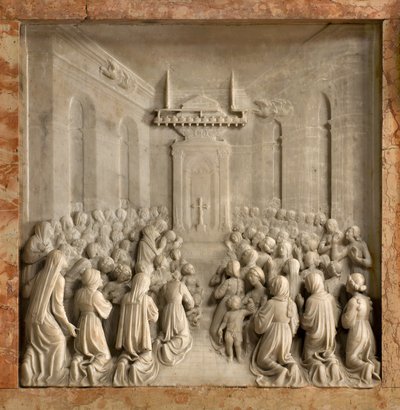 Crypte, Ark van de Heiligen Marcellinus en Peter Exorcist, Benedict Briosco 1506-08, Wonder van de Duiven door Benedetto Briosco