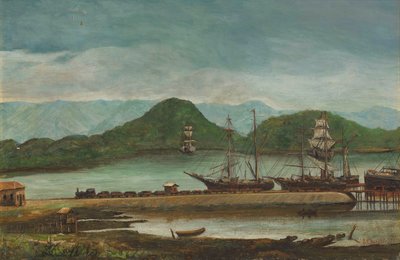 Benedito Calixto - Haven van Santos, SP, 1888 door Benedito Calixto