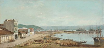 Benedito Calixto - Haven van het consulaat in Santos, SP, 1887 door Benedito Calixto