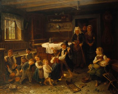 Kinderen Spelen in een Interieur, 1873 door Bengt Nordenberg