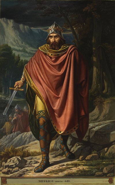 Portret van de Visigotische koning van Hispania Witteric (603-610) door Benito Soriano Murillo