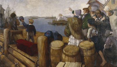 Restauratie vertrek uit Stavanger 4 juli 1825 door Benjamin Blessum