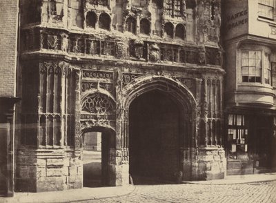Christchurch Gateway, Canterbury,1854, gedrukt 1857 (foto) door Benjamin Brecknell Turner