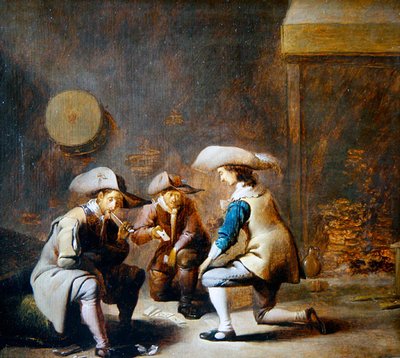 Een Wachtkamer Interieur met Soldaten die Kaarten Spelen door Benjamin Gerritsz. Cuyp