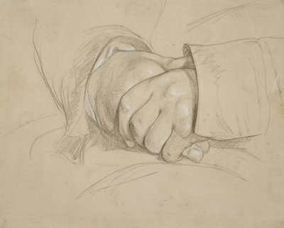 Gevouwen handen, naar verluidt die van de dichter William Wordsworth door Benjamin Haydon