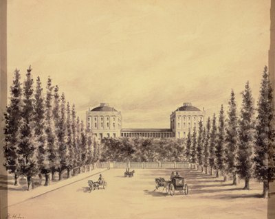 Capitool van de Verenigde Staten vanaf Pennsylvania Avenue, c.1814 door Benjamin Henry Latrobe