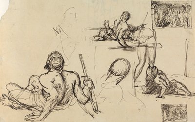 Figuurstudies van een man die opstaat van de grond door Benjamin Robert Haydon