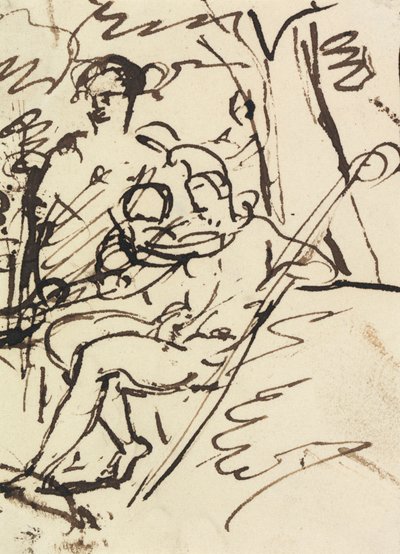 Figurenstudie van een liggende soldaat door Benjamin Robert Haydon