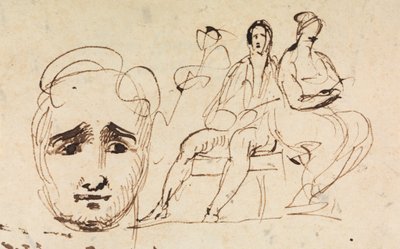 Portretschets en Zittende Figuren door Benjamin Robert Haydon