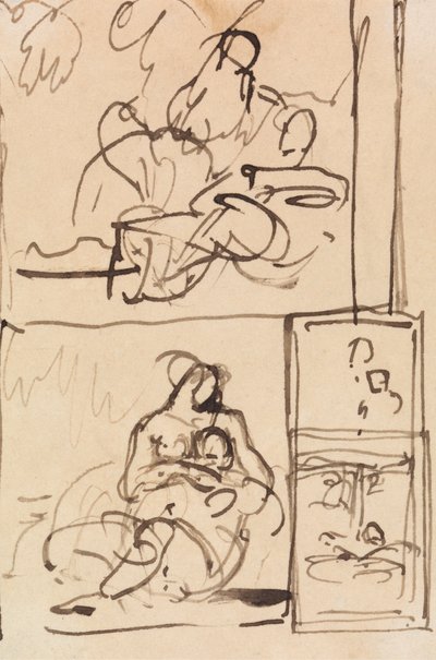 Studie voor zittende figuren door Benjamin Robert Haydon