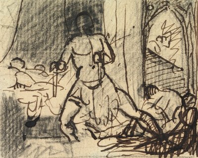 Studie van Figuren in een Dramatische Scene door Benjamin Robert Haydon