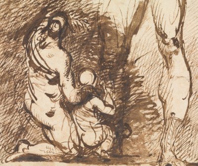 Studie van Twee Figuren en Twee Benen door Benjamin Robert Haydon