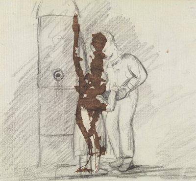 Studie van Twee Figuren die Samen Staan door Benjamin Robert Haydon