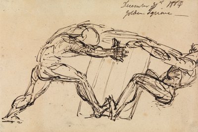 Studie van Twee Mannelijke Naakten door Benjamin Robert Haydon