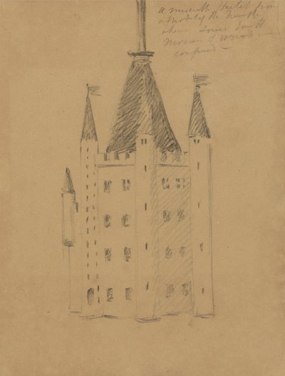 Studie van een kasteel door Benjamin Robert Haydon
