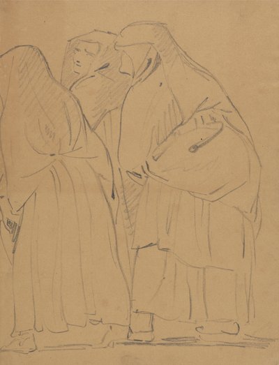 Studie van een Groep Geklede, Staande Figuren door Benjamin Robert Haydon