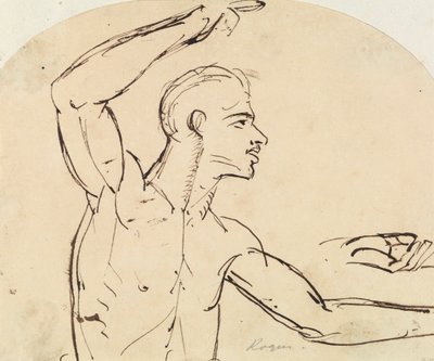 Studie van een mannelijk naakt door Benjamin Robert Haydon