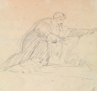 Studie van een man op zijn knieën door Benjamin Robert Haydon