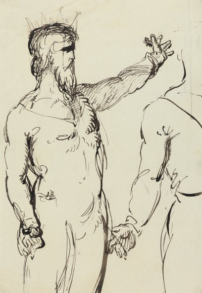 Studie van een man met uitgestrekte arm door Benjamin Robert Haydon