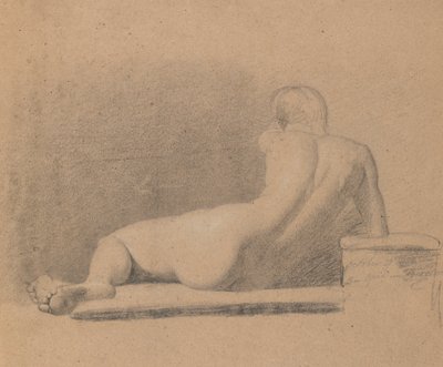 Studie van een Liggend, Naakt Figuur door Benjamin Robert Haydon