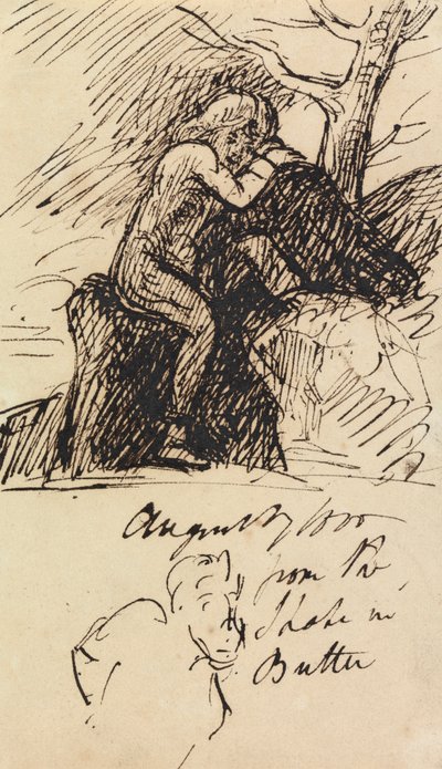 Studie van een zittende figuur door Benjamin Robert Haydon
