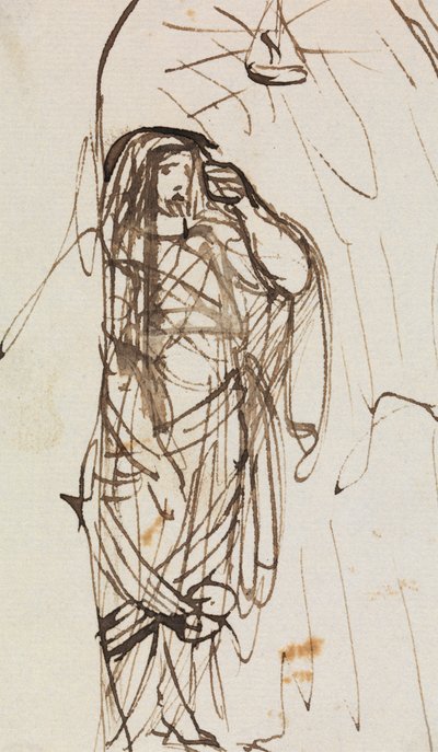Studie van de opstanding van Lazarus door Benjamin Robert Haydon
