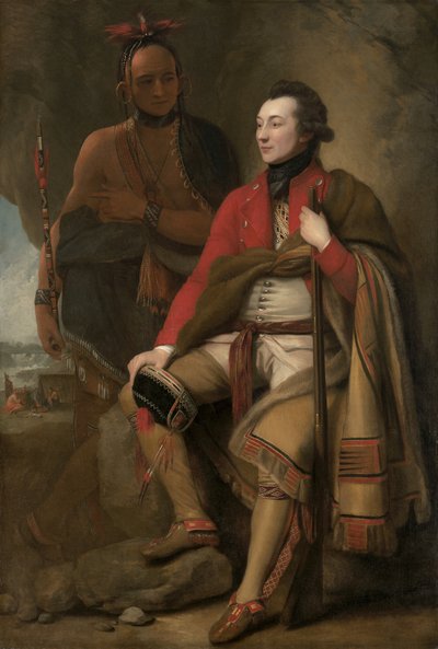 Kolonel Guy Johnson en Karonghyontye (Kapitein David Hill) door Benjamin West
