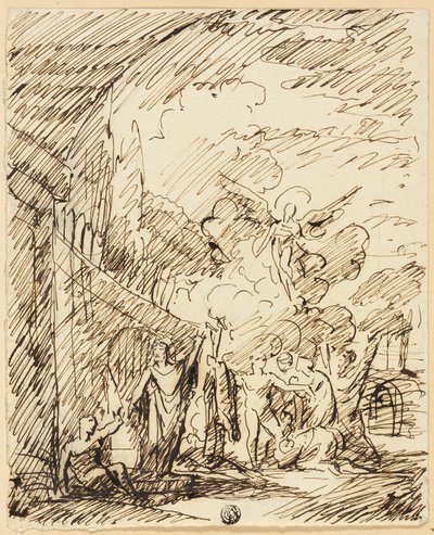 Figuren in Landschap door Benjamin West