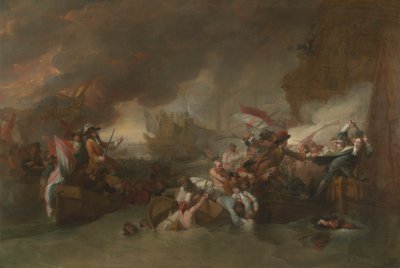 De slag bij La Hogue door Benjamin West