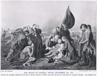 De Dood van Generaal Wolfe, 13 september 1759, illustratie uit 