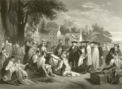 Het verdrag van William Penn met de Indianen door Benjamin West
