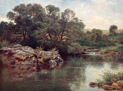 Op de rivier Llugwy, onder Capel Curig door Benjamin Williams Leader