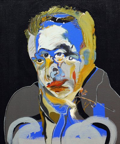 50 grote schrijvers uit de geschiedenis : Albert Camus, 2015 (olieverf en acrylverf op doek) door Benoit Erwann Boucherot
