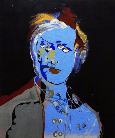 50 grote schrijvers uit de geschiedenis : Arthur Rimbaud, 2015 (olieverf en acrylverf op doek) door Benoit Erwann Boucherot